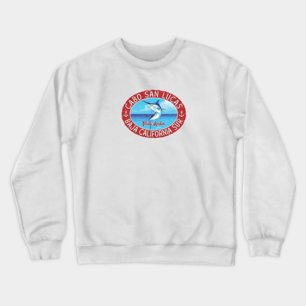Cabo San Lucas, Baja California Sur, Black Marlin Crewneck Sweatshirt by jcombs
